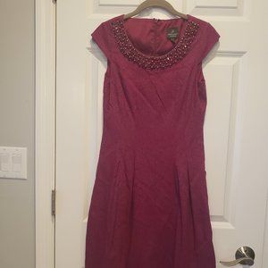 Adrianna Papell Jeweled-Neck Dress